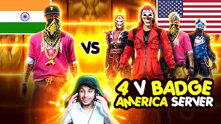 Guess Who 🤔 vs 4 V Badge America Youtubers - Garena Free Fire