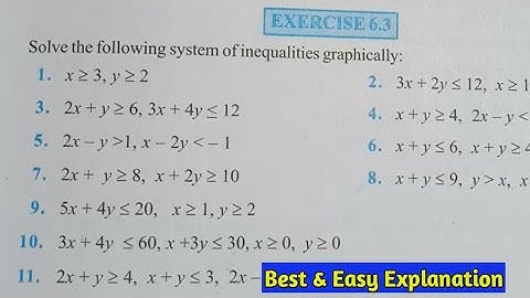 class 11 maths ncert exercise 6.3 solutions | linear inequalities |graphical solutions|CBSE class 11