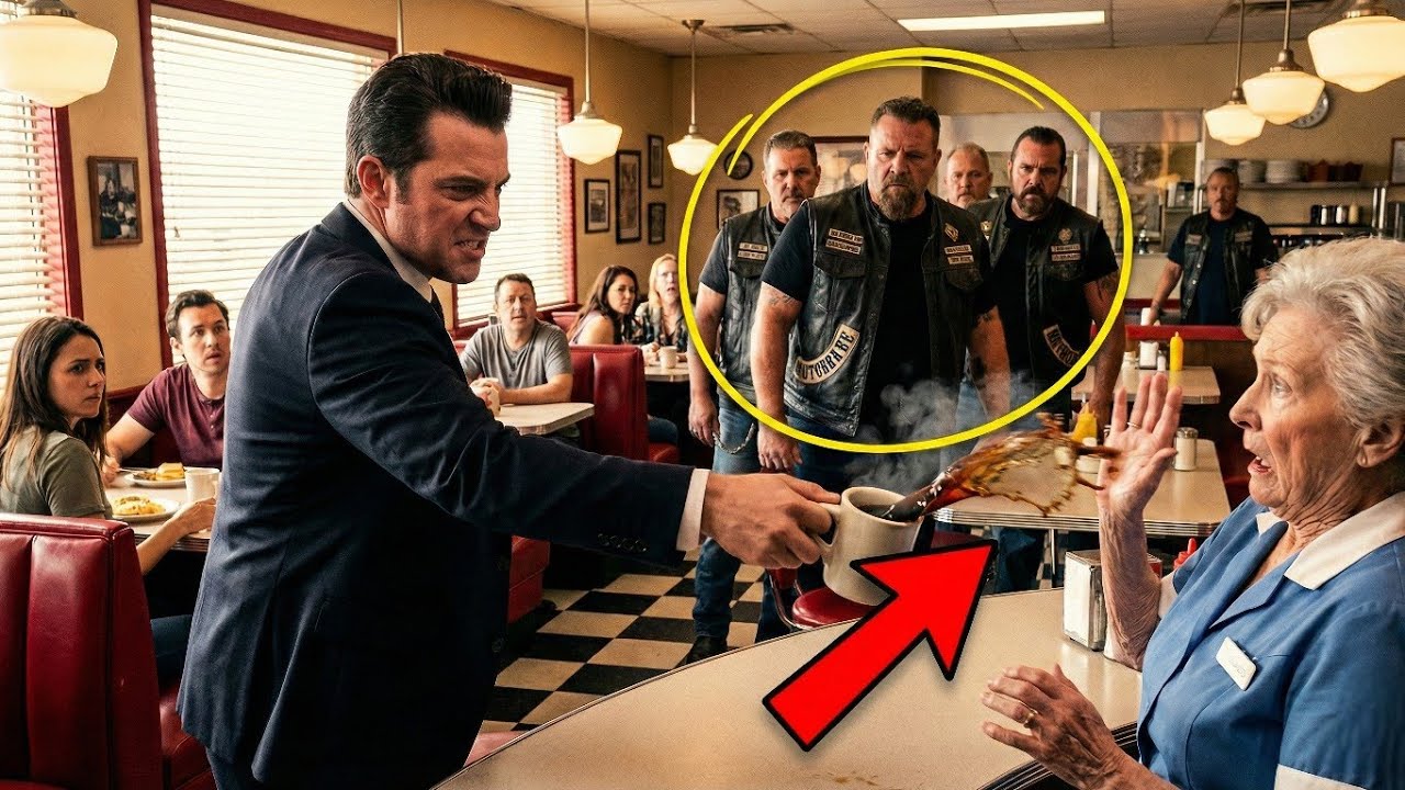 Reicher demütigt Kellnerin. 10 Biker erteilen ihm eine unvergessliche Lektion!