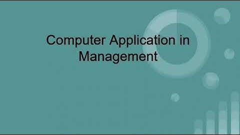Computer Applications in Management