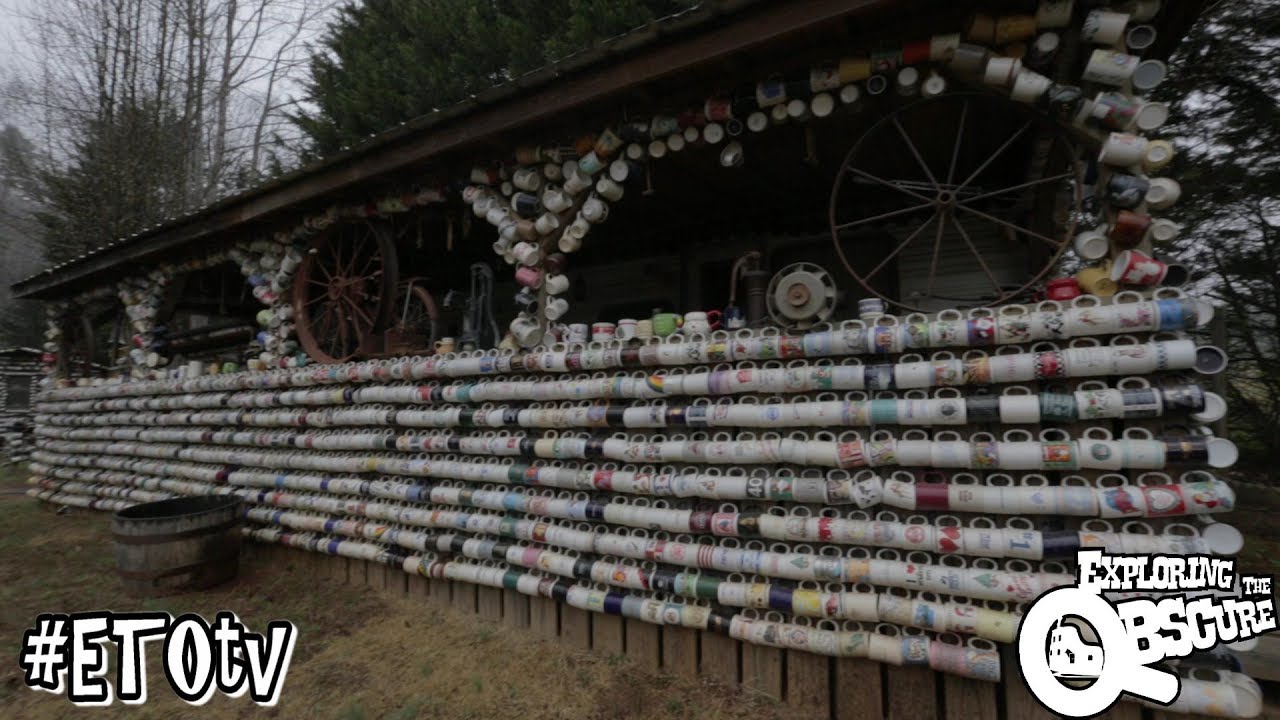 A house in North Carolina decorated with thousands of coffee mugs