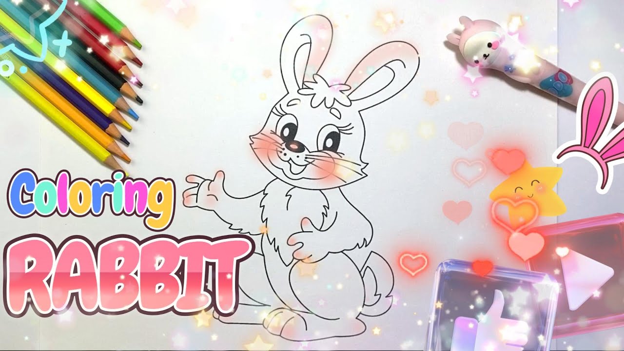 TÔ MÀU CHÚ THỎ NHỎ. How to coloring cute Rabbit, Draw & coloring for ...