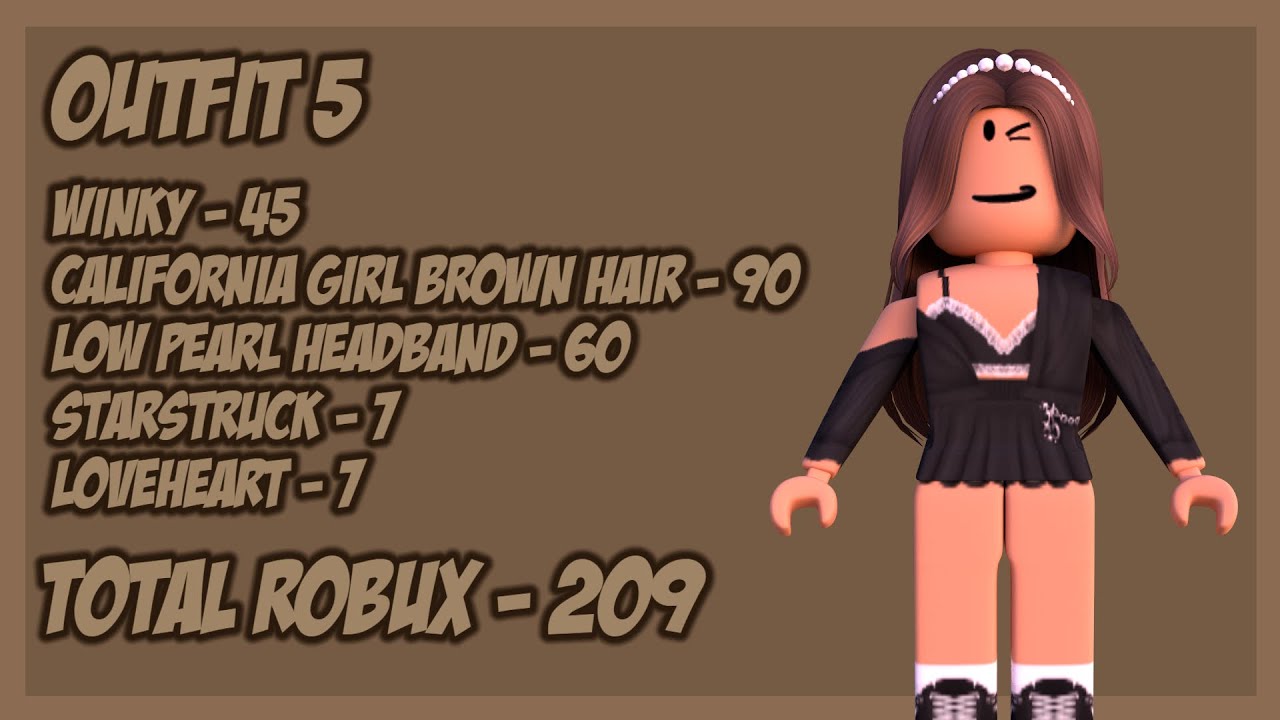 Aesthetic Roblox Outfits Under 250 Robux - YouTube