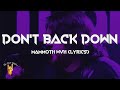 Mammoth WVH -  Don&#39;t Back Down (Lyrics) - The Rock Rotation
