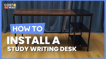 How to Install the Modern Industrial Style Study Writing Desk | CB10417 #costway #howto