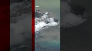 moment new island born from volcanic eruption in japan. #shorts #volcano #bbcnews