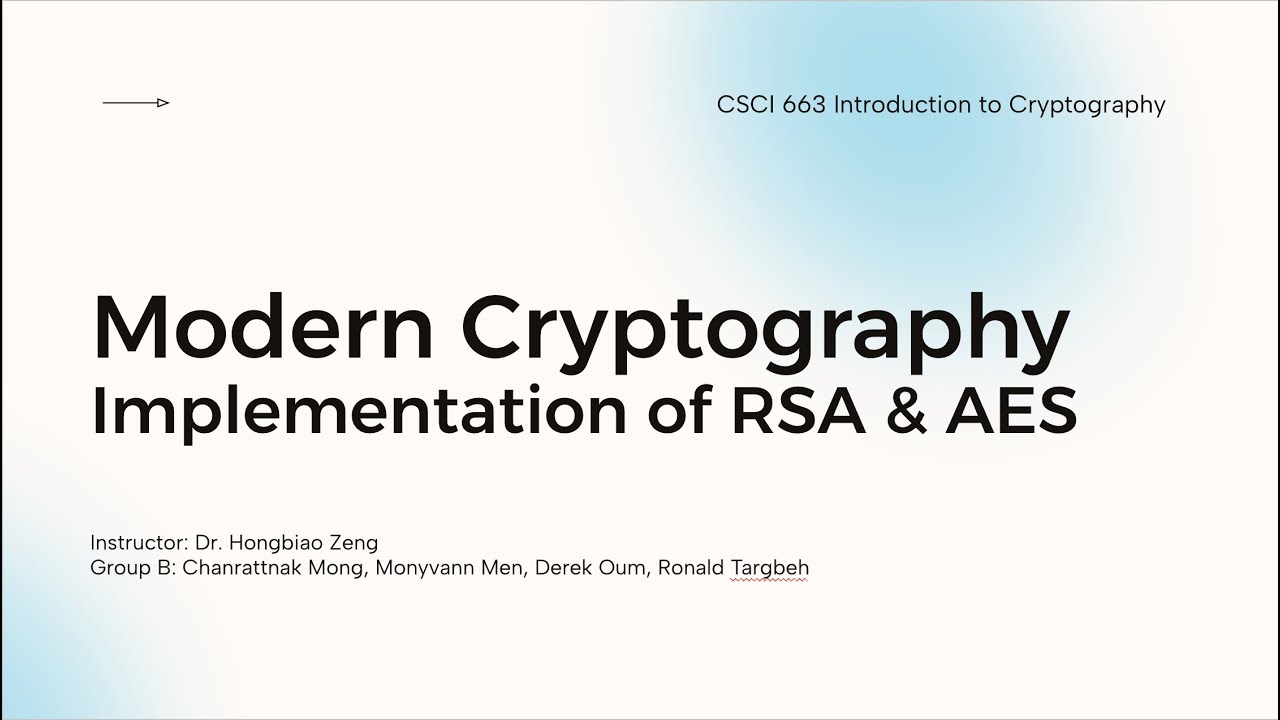 Modern Cryptography: RSA & AES Cryptography Implementation