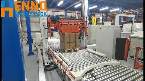 Logistics warehouse online stretch film wrapping machine combine with strapping machine packing syst