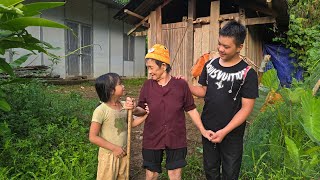 The boy and the girl visit their grandmother, make cakes, Life of 2 children.