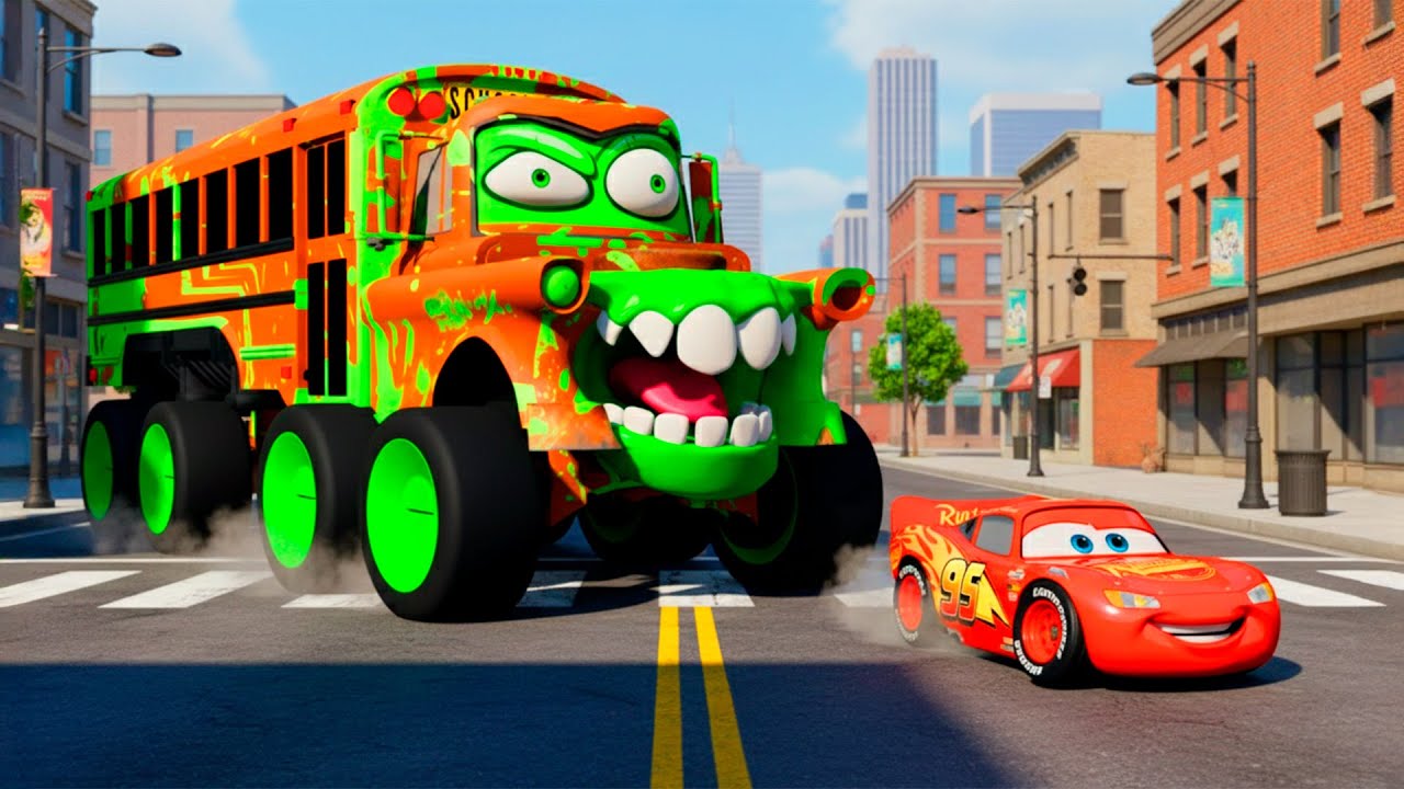 Epic Escape from Zombie: McQueen on Train Vs Big & Small MONSTER FIRE TRUCK Eater Car | BeamNG.drive