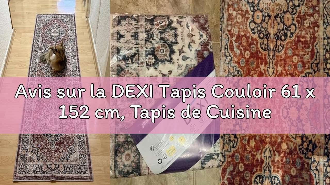 Avis sur la DEXI Tapis Couloir 61 x 152 cm, Tapis de Cuisine Antidérapant et Lavable, Tapis de Passa