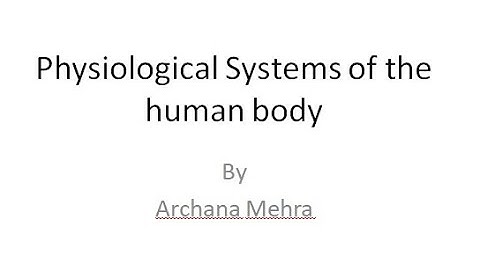 EL 306, Unit 1, Topic 1.1- Physiological Systems of the Human Body