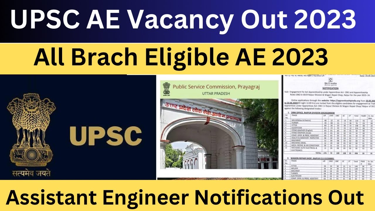 Big Update: UPSC AE 2023 New Vacancy Notifications out | UPPSC AE All Branch Eligible