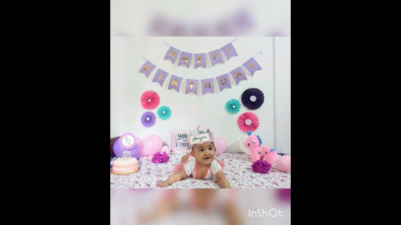 Cute baby sixth month Birthday Celebration#cute#baby#idea#photoshoot