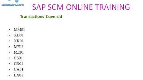 SAP SCM ONLINE TRAINING classes
