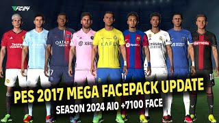 PES 2017 MEGA FACEPACK UPDATE SEASON 2024 AIO  7100 FACE