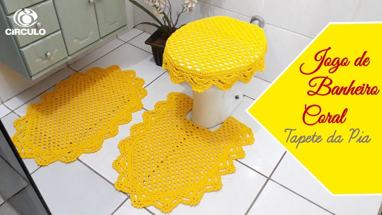 JOGO DE BANHEIRO CORAL- TAPETE DA PIA