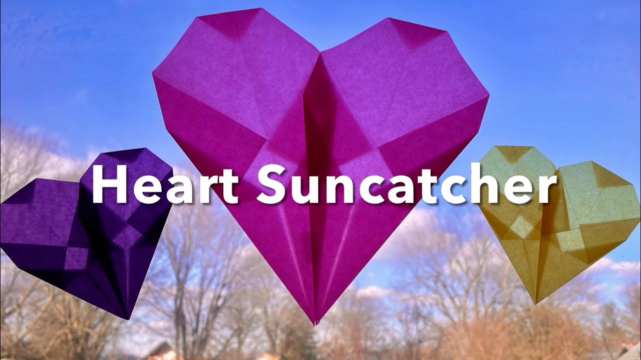 Simple Valentines Heart Tissue Paper Suncatcher using Contact