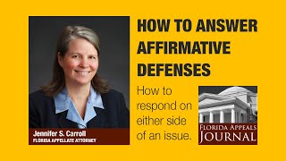How do you respond to affirmative defenses at the trial level