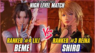 TEKKEN 8 - BEME (Ranked #4 Lili) vs SHIRO (Ranked #3 Reina) - T8 HIGH LEVEL MATCHES