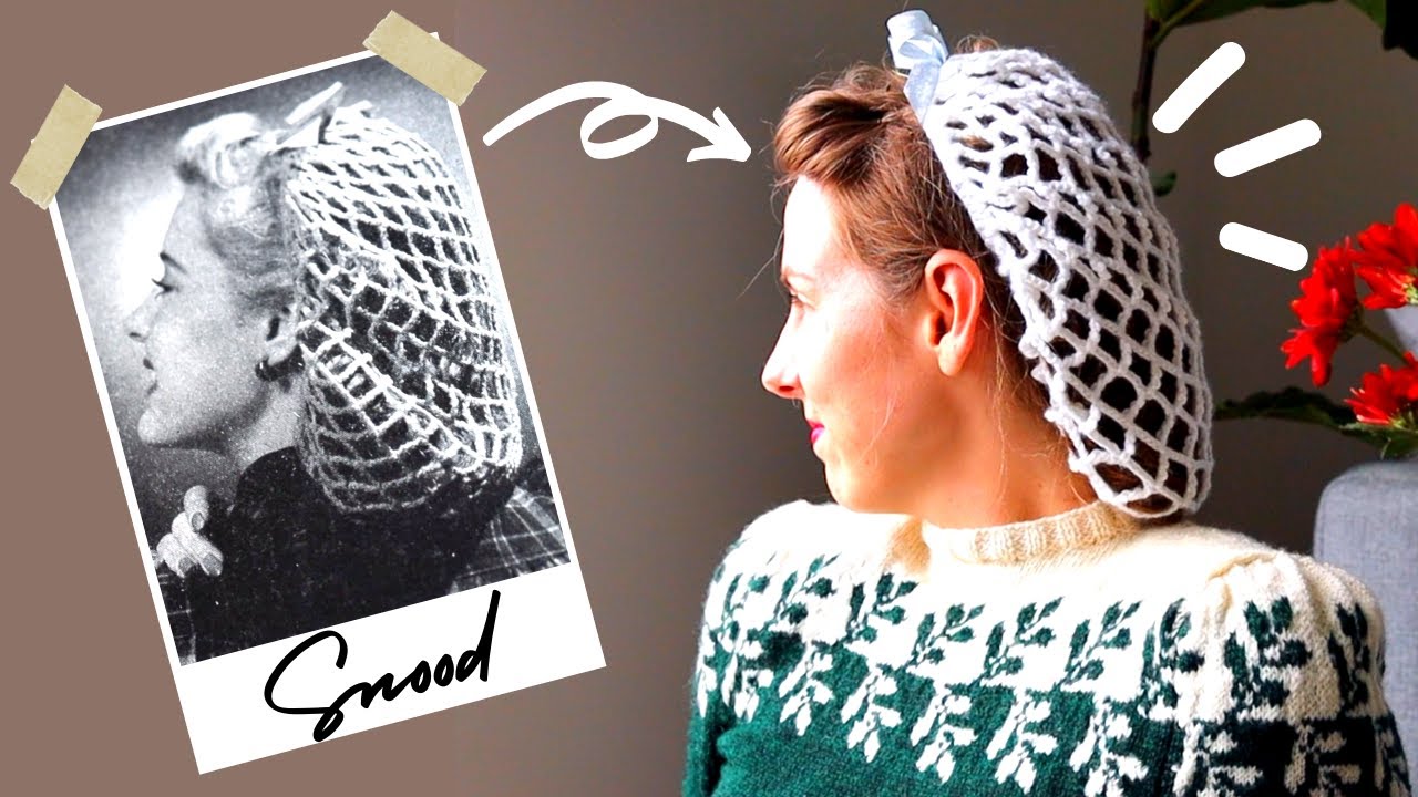 Do you say Snood like 'hood' or Snood like 'food'? || Crocheting a vintage 1940s snood for lazy days