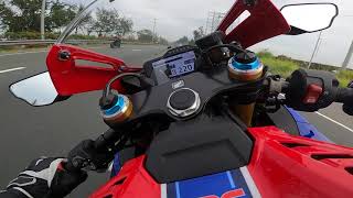 CBR1000RRR  Fire Blade test top speed with H2 R1 on highway part 1