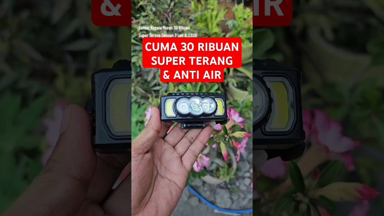 Senter kepala murah super terang anti air 3 LED 