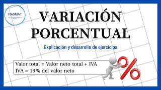 Calcular la Variación Porcentual -  Cambio de porcentaje