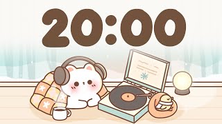 20 Minute Timer 🐱 Winter lofi timer for study