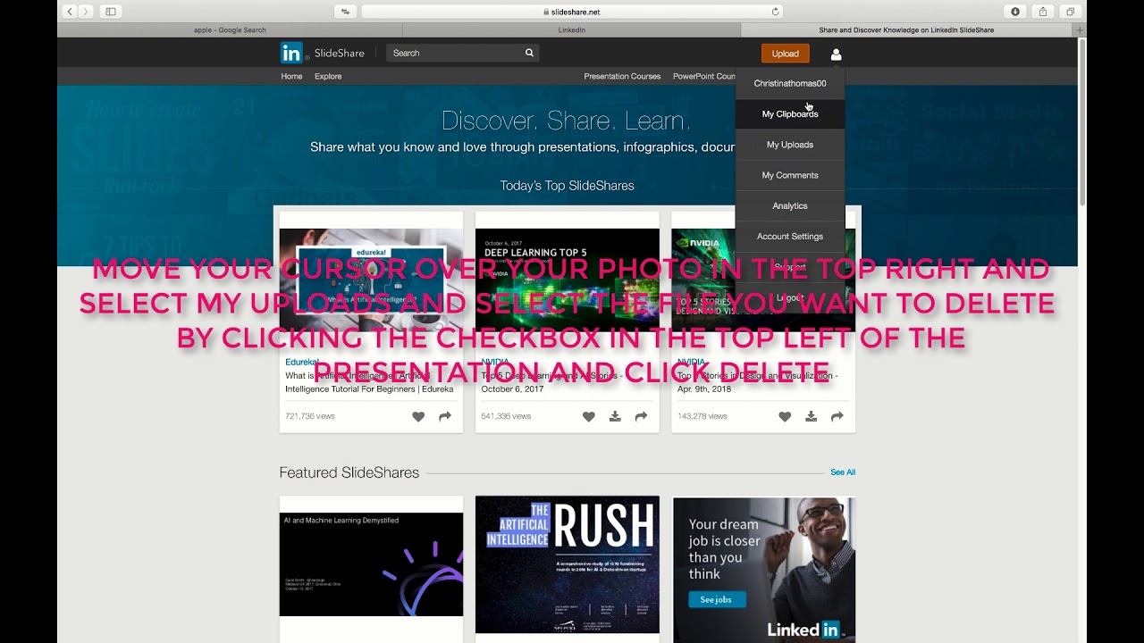 How To Remove Or Delete Slideshare Presentation On Linkedin