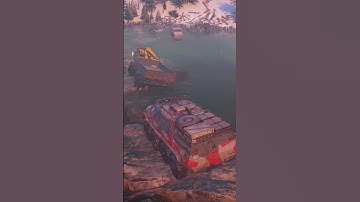 Crossing the dangerous Lake Snowrunner #snowrunner #gameplay #shorts