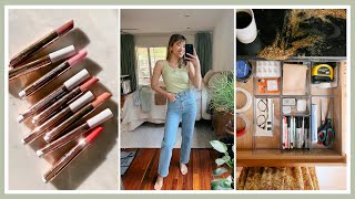 Organizing our pantry & bathroom, Everlane try on haul, Tarte Juicy Lip Plump all 9 shades swatched screenshot 1