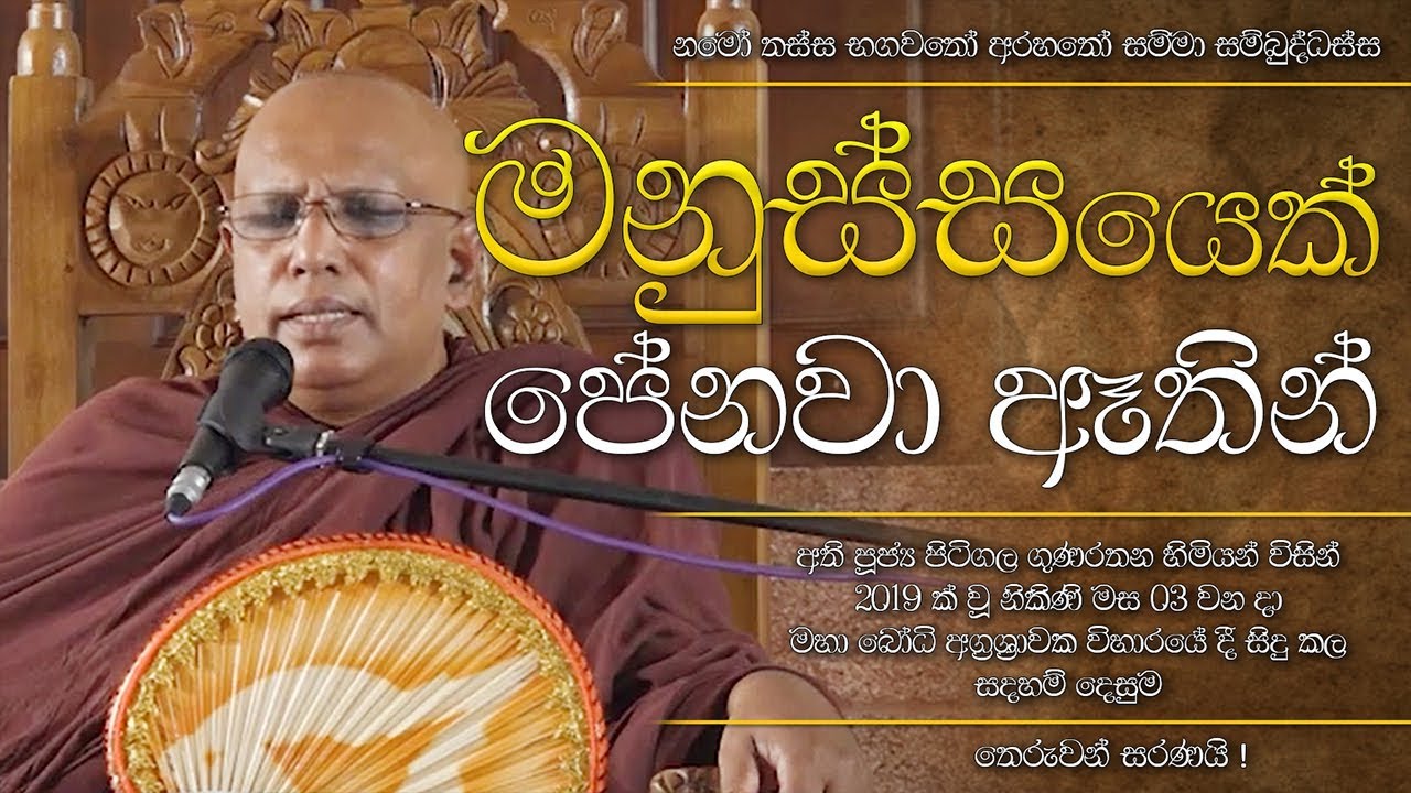 මනුස්සයෙක්ව පේනවා ඈතින් | Ven.Pitigala Gunarathana Thero |  2019.08.03