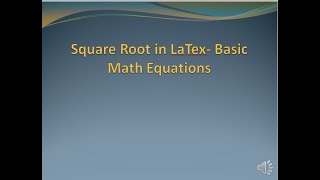 Latex Math- Square Root Equations in Latex-6 Net Worth