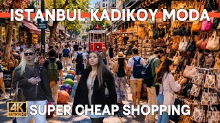 ISTANBUL TURKEY 2026 4K WALKING TOUR | Kadıköy Moda Cheap Shopping, Cafes & Local Stores
