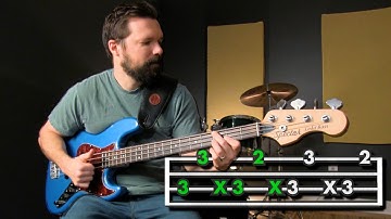 SLAP BASS LESSON: easy, funky, slap bass groove with TAB