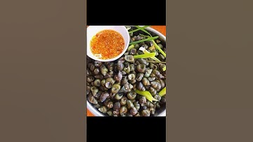 ốc luộc xả lá chanh chấm mắm tỏi ớt nè ngon lắm