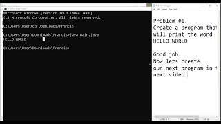 Java - Exercise #1: Printing Hello Word in the Command Line