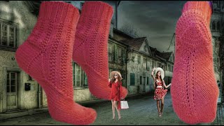 картинка: Носки с подьемом в виде арки. Спицами.#(2024.)