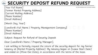 How To Write A Security Deposit Refund Request Letter Template Step by Step Guide | WritingPractices