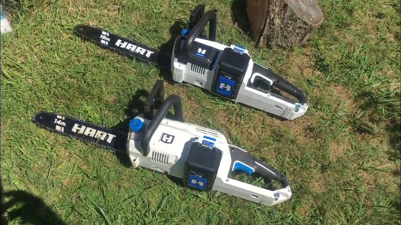 Comparing Hart Chainsaw 40v 16" and 14" HLCS021 HLCS01 differences YouTube