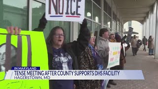 Protestors gather to oppose proposed ICE facility in Hagerstown