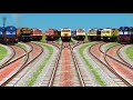 009- Train Crossing At Diamond Curved Railraod ☎️ Track | Indian Railway Crossing Get | train sound