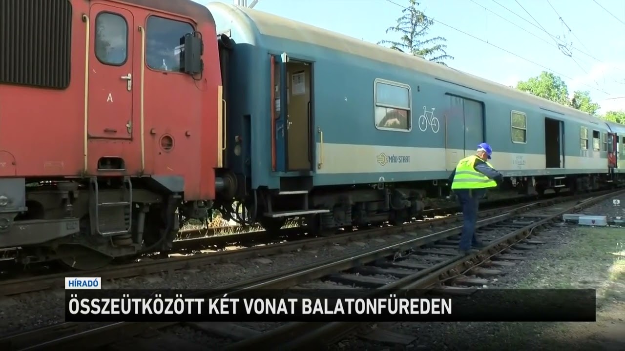 Összeütközött két vonat Balatonfüreden