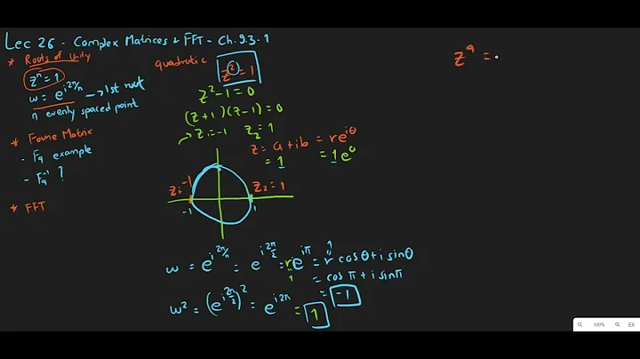 Lec26c Complex Matrices; Fast Fourier Transform - Complex Number Roots Unity