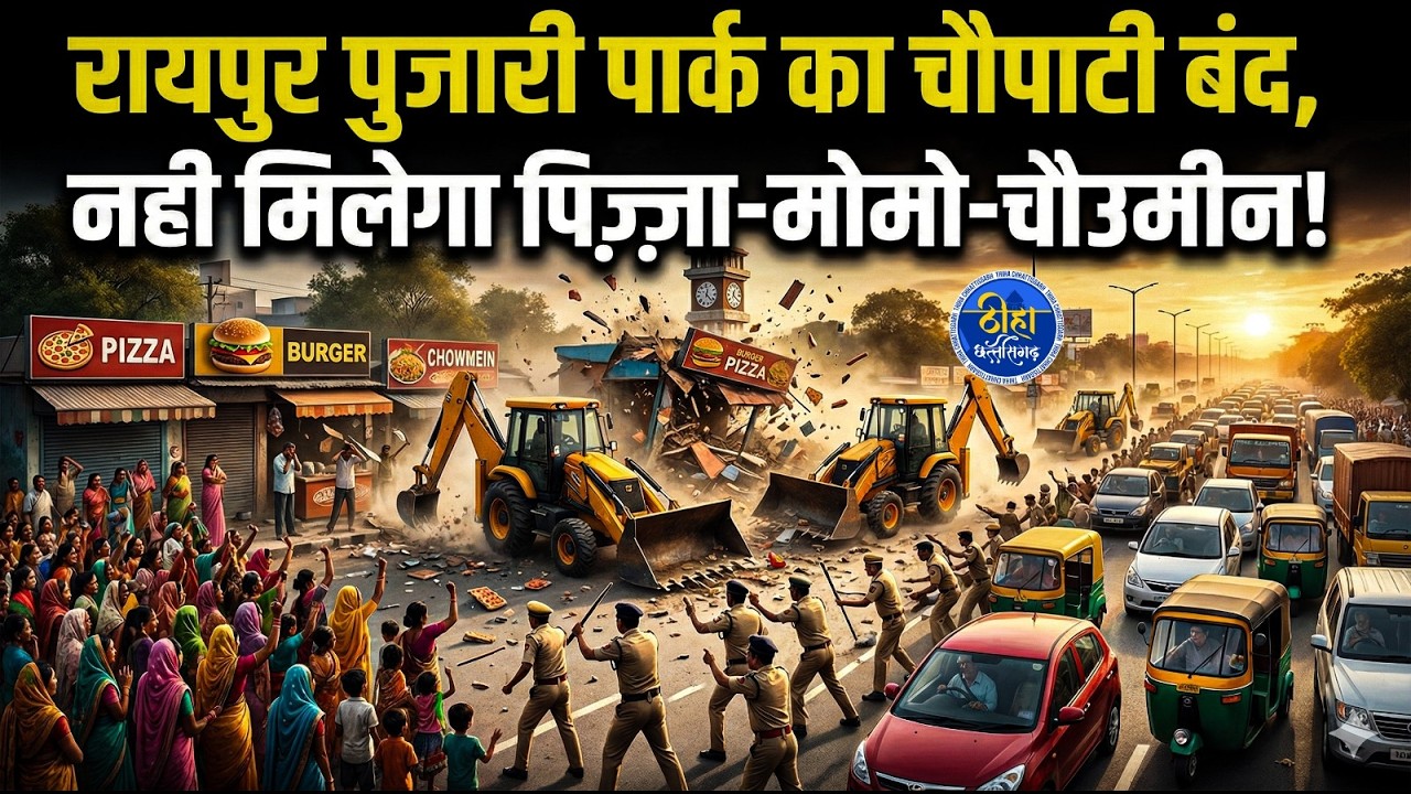 Raipur पुजारी पार्क का चौपाटी बंद ! नही मिलेगा पिज़्ज़ा-मोमो-चौउमीन !