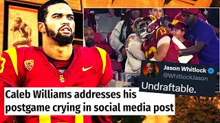 USC QB Caleb Williams DEFENDS Crying In His Mother's Arms After Getting DESTROYED On Social Media