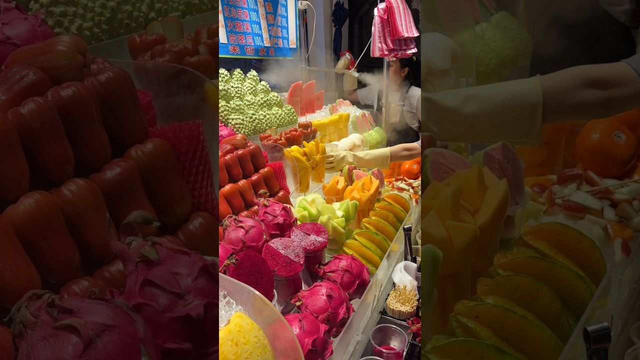 Fruit heaven! Do you like red dragon fruit? - Fruit Cutting Skills!