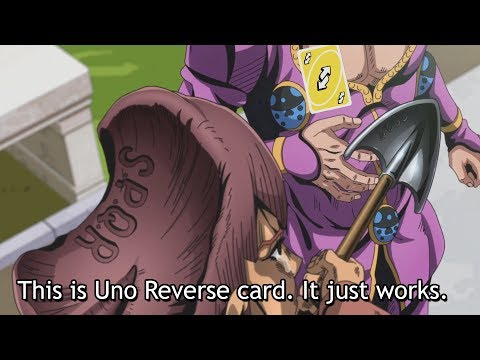 Giorno uses Uno Reverse Card