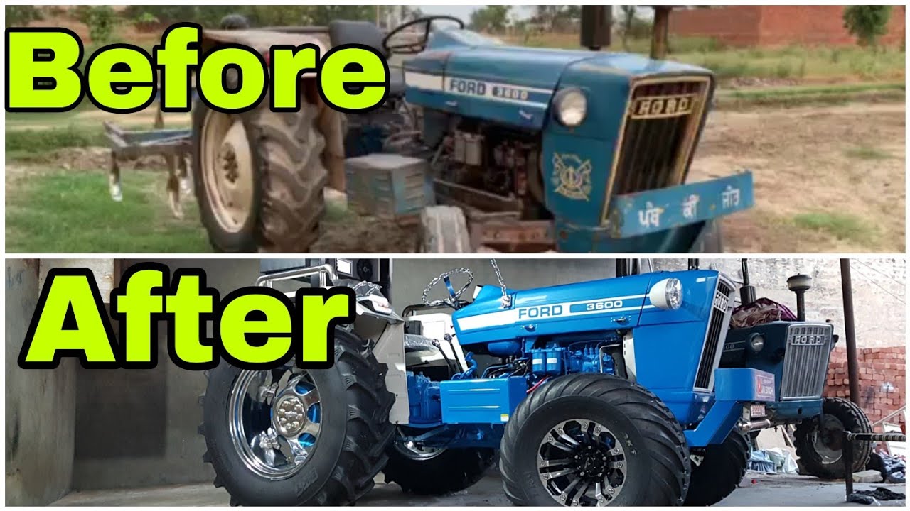 Ford 3600 Before and After Modifications Tractor Alloys and tyres